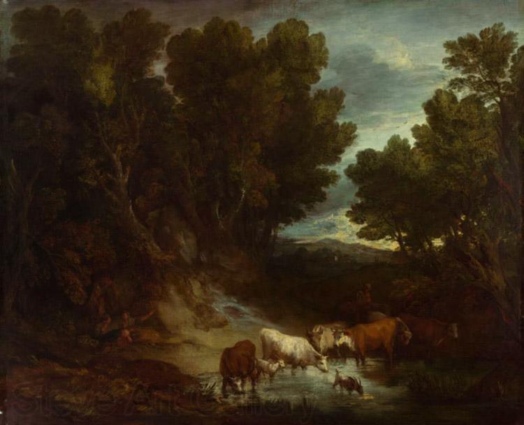 Thomas Gainsborough The Watering Place (mk08) Norge oil painting art